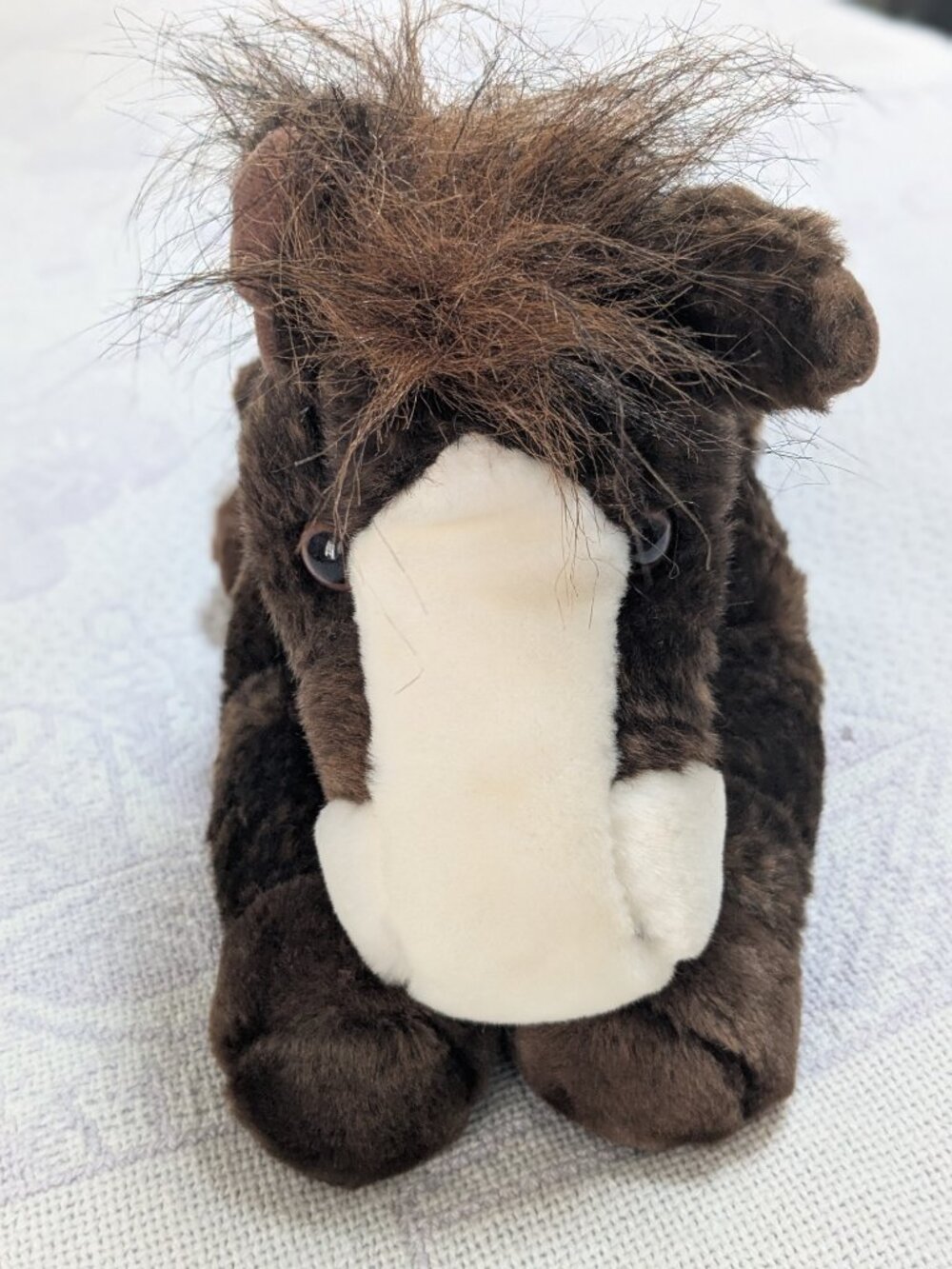 Pony Plushie 14" AURORA A&A Plush Co. Hard Eyes Brown & White Hand Made in China